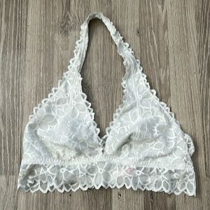 VS pink lace halter bra/L